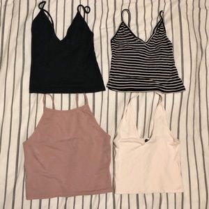 4 brandy Melville crop tops bundle